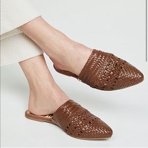 SAM EDELMAN Natalya Brown Leather Woven Mule